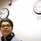 Franken recording Air America in 2005. Photo via AP